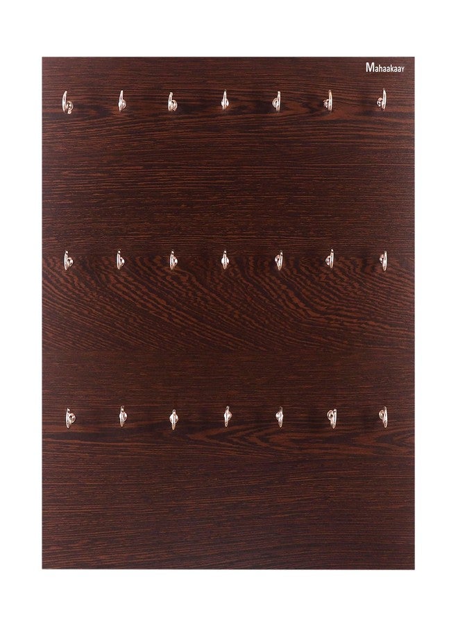 Mahaakaay 21 Hook Wooden Key Holder Hanger Stand Wall Hooks Wall Mounted Key Chain Hanging Organizer Color Wenge - Image 3